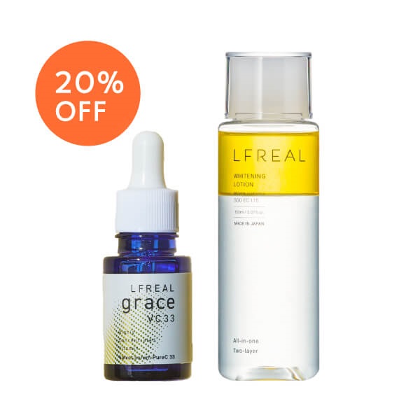 【夏限定】LFREAL grace ベルベット セラム ピュアC 33+薬用LFREAL　ホワイトニングローション〈20%OFF〉
